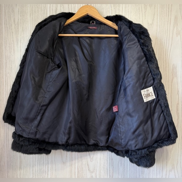 Vintage Safuron Black Rabbit Fur Coat Size M - Picture 4 of 8